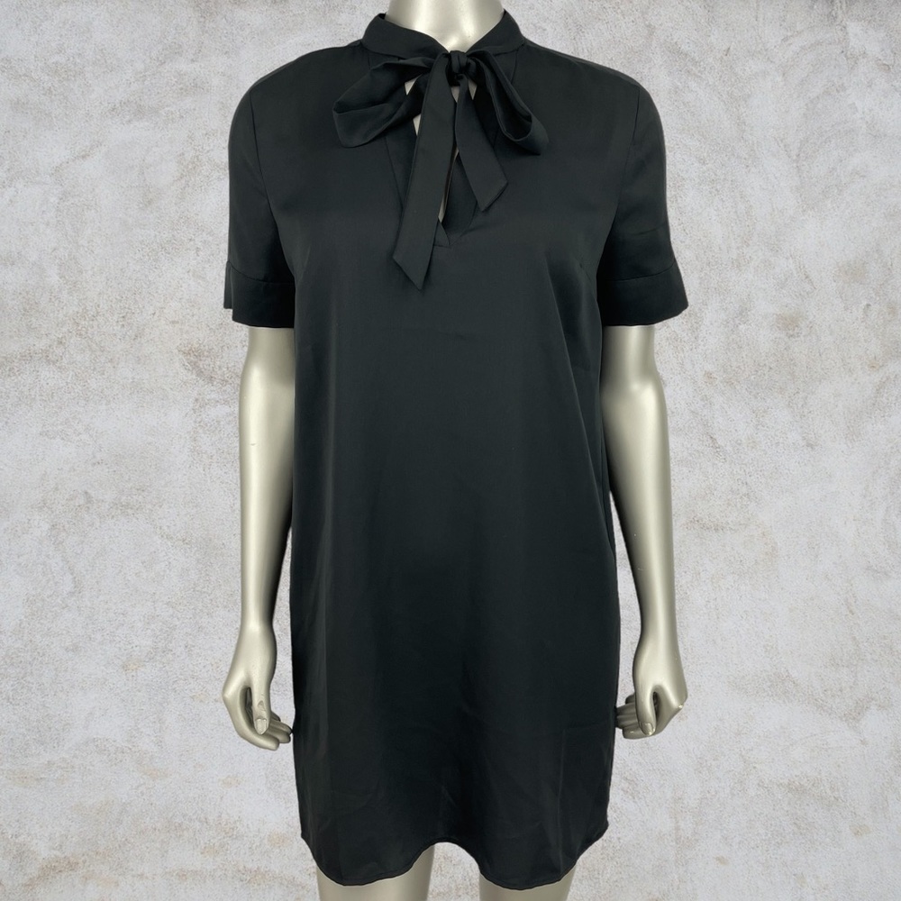 NWT BCBGMaxAzria Black Tie Neck Dress XS